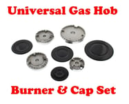 Gas Cooker Hob Burner and Cap Crown Set Contains 1x 100mm 2x 75mm 1x 55mm