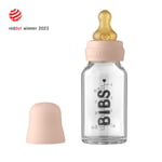 BIBS baby glass bottle complete set 110ml - blush