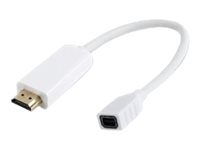 MicroConnect - Standard - videokort - Mini DisplayPort hona till HDMI hane - 10 cm - vit