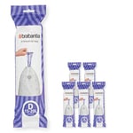 Brabantia Sacs Poubelle PerfectFit Multipack (Code D - 10L / 15L), Ultra Résistant, Poignées Coulissantes, 6 rouleaux (120 Sacs)