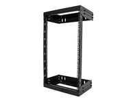 Startech Startech.com Väggmonterat Kraftigt 18u-nätverksrack Med 2 Stolpar, 19-tums Serverrack Med Öppen Ram Och Justerbart Djup, Väggmonterat Datarack För It/av/patchpanel/datorutrustning - Korgmuttrar Och Skruvar Ingår
