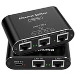 PVBCTCSID 1000Mbps Splitter RJ45 1 À 4 Gigabit Switch Ethernet Répartiteur Splitter Rj45 Switch 4 Port Internet Répartiteur Ethernet pour Ordinateur, Laptop, Hub, Router, Digital TV, Et