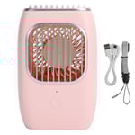 Mini Halsfläkt USB Uppladdningsbar Tyst Bärbar Handsfree Bärbar Lazy Hängande Kylare Rosa