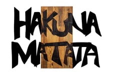 Hakuna Matata 5 Veggdekor - Svart/Lys Valnøtt