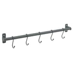 5 Hook Pots and Pans Hanging Rail Rack - Wall Mounted Pot Hangers