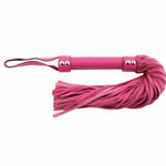 Bondage BDSM Whip Flogger Fantasy Pink Leather 21 Inch Length 14 Inch Tails