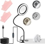 Daylight LED Magnifying Lamp, Clamp Magnifying Glass with Light and Stand, 3 Ad