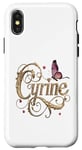 Coque pour iPhone X/XS Typographie élégante Cyrine Gold