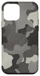 iPhone 12 mini Gray Vintage Camo Realistic Worn Out Effect Case