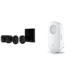 Arlo Ultra 2 Security Camera Outdoor, 4 Cam Kit, Free Trial of Arlo Secure, Black & Certified Accessories | Chime 2, Audible Alerts, Built-in Siren, Customisable Melody