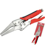 Neilsen 225mm Long Nose Self Locking Grips Mole Gripping Adjustable Pliers 9"