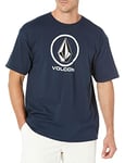 Volcom Men's Crisp Stone Short Sleeve Tee T-Shirt, Navy, XXL