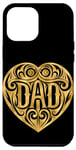 Coque pour iPhone 12 Pro Max Dad Coeur Amour Doré Fête des Pères Père Papa