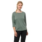 Jack Wolfskin Womens Pack & Go 3/4 Sleeve T-Shirt - Picnic Green - XS