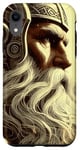 Coque pour iPhone XR Majestic Warrior Barbe avec casque nordique vintage Viking