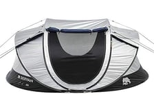 DERYAN Luxe Cocoon - Tente de Voyage - Pop-up - Installation en 2 secondes - Anti UV - Convient pour 4 personnes - Argent/Noir