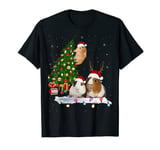 funny Guinea Pig Christmas Tree Hat In Snow Santa Xmas T-Shirt