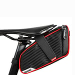 WEST BIKING - cykelväska för under sadeln Vattentät med dragkedja enkel applicering Svart/röd