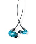 Shure SE215SPE-EFS Professional Over the Ear Earphones, Sound Isolating with Single Dynamic MicroDriver, Clear Sound + Deep Bass, 3.5mm Cable - Blue
