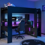 https://furniture123.co.uk/Images/FOL105311_3_Supersize.jpg?versionid=3 High Sleeper Gaming Bed with Desk in Black - Online Kids Avenue