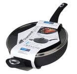 28 cm Deep Fry / Saute Pan with Glass Lid - Suitable for all hobs inc. induction