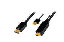 Logilink Ch0090 - Dp 1.2 Auf Hdmi A Stecker+ Usb-A, 4K@30 Hz, 1 M - Digital/Daten - Digital/Display/Video