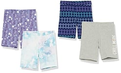 Amazon Essentials Disney Star Wars Marvel Princess Bike Shorts, Grey/Navy/Frozen Chill Mode, 2 Years, Pack of 4