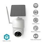 Nedis SmartLife udendørskamera | Wi-Fi | Full HD 1080p | Pan tilt | IP65 | Maks. batteritid: 5 Måned | Cloud Storage (mulighed) / microSD (ikke inkluderet) | 5 V DC | Med bevægelsessensor | Nattesyn | Hvid