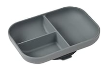 Béaba, Assiette Silicone Compartimentée Avec Ventouse, Anti dérapant, Sain et Durable, Compatible lave-vaisselle, Micro-onde, Congélateur, Facile d'entretien, Minéral