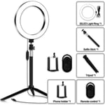 AJH 10" LED Ring Light with Tripod Stand Phone Holder Dimmable Desk Makeup Ring Light for Live Streaming YouTube Instagram Video Photography (Color : 3 IN 1)