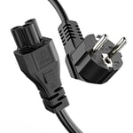ETEC Câble d'alimentation 3 Broches - 2 m - Fiche Schuko - Fiche Secteur vers Prise C5 - Câble d'alimentation pour imprimante PC et Moniteur - Noir