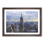 Big Box Art The Empire State Building Vol.2 Painting Framed Wall Art Picture Print Ready to Hang, Walnut A2 (62 x 45 cm)
