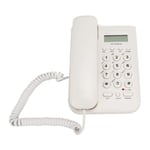 Corded Telephone, KX-T076 FSK and DTMF Dual System Wired English Landline Home Office Desktop Telephone (White)