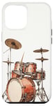 Coque pour iPhone 14 Plus Ensemble de batterie vintage dessin aquarelle sur fond blanc