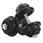 Uppsättning Av 2 Gjutjärn med Hantlar, 2 X 25 Kg Viktplattor, Justerbara För Män Kvinnor Träning, Stålgrepp, Fitnessträning, Viktlyftning, Hemgym, Sva