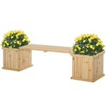 Wooden Garden Planter & Bench Combination Garden Raised Bed