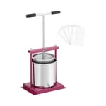 Wiesenfield Fruktpress - Rostfritt stål/järn 12 l Inkl. 5 pressdukar Royal Catering