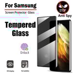 Sekretesshärdat glas Samsung Galaxy S21 Ultra skärmskydd Anti Spy Fingeravtryckslåsning