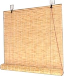 GeYao Natural Reed Curtain Retro Bamboo Roller Blinds,Hand-Woven Bamboo Roll Up Window Blind Sun Shade,Sunshade,Indoor/Outdoor Lifting Shutters,Customizable (Size : 110x130cm/43x51in)