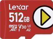 Lexar Play | 512 Gb | Microsdxc | Flashminne Klass 30