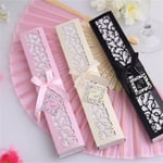 1pc Ivory Bridal Chinese Bamboo Silk Hand Fan Wedding Favors Gue Black One Size