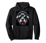 cute dog with sunglasses and headphones for men women kids Pullover Hoodie