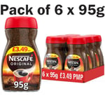 Nescafe Original Instant Coffee Ground Signature Roast Rich Flavour Pack 6 x 95g