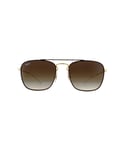 Ray-Ban Mens Sunglasses 3588 905513 Gold Top On Brown Gradient Dark Metal - One Size
