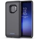 Trswyop Battery Case for Samsung Galaxy S9, 【6000mAh High Capacity 】 Charger Case for Samsung Galaxy S9 Protective Portable Charging Case Rechargeable Extended Battery Pack (5.8 inch) - Black