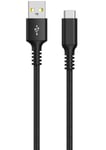 Tygklädd USB C kabel 3m USB-A till USB-C Clas Ohlson