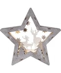 Fauna liten stjerne med reinsdyr, for batteri, høyde 24 cm, Brun