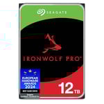 Seagate IronWolf Pro 12To, Disque dur d'entreprise interne NAS HDD, CMR, 3.5 Pouces, SATA 6Goits/s, 7 200 tr/min, 256 Mo de mémoire cache, Ouverture Facile, Services Rescue (ST12000NTZ01)