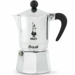 Bialetti Break 3 Cup Moka Pot, Italian Stovetop Espresso Coffee Maker, Aluminium