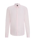 Hugo Boss Black Mens S-liam-s-bd-c1-242 Long Sleeved Shirt Light Pastel Pink - Size 2XL